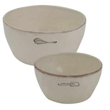 Villager Mixing Bowls - Cream Set of 2 Park Designs - The Fox Decor